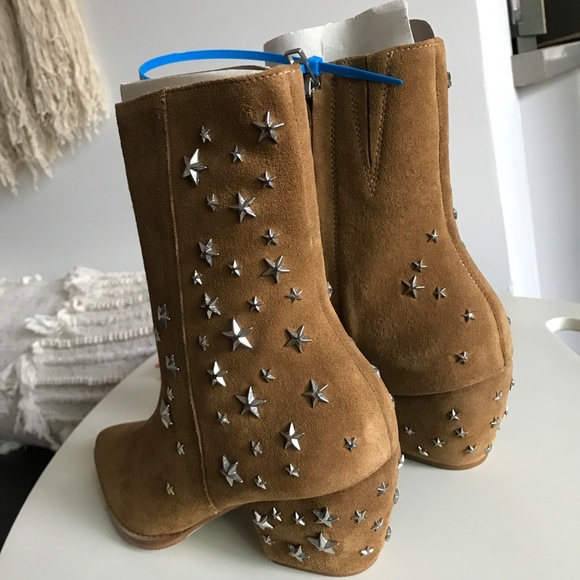 Matisse Caty Leather Boot Brown Star Studded Womens 8 - Picture 9 of 15